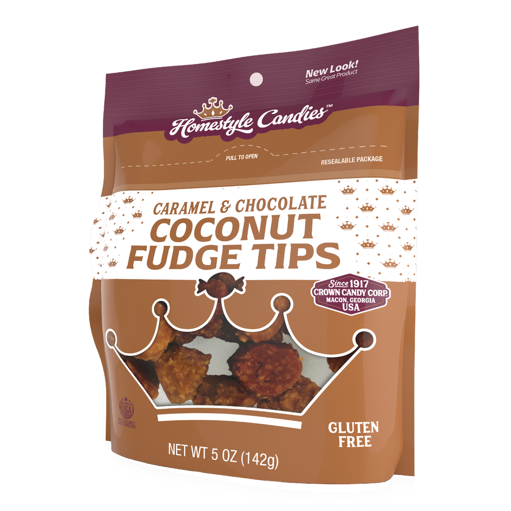 Caramel Chocolate Coconut Fudge Tips