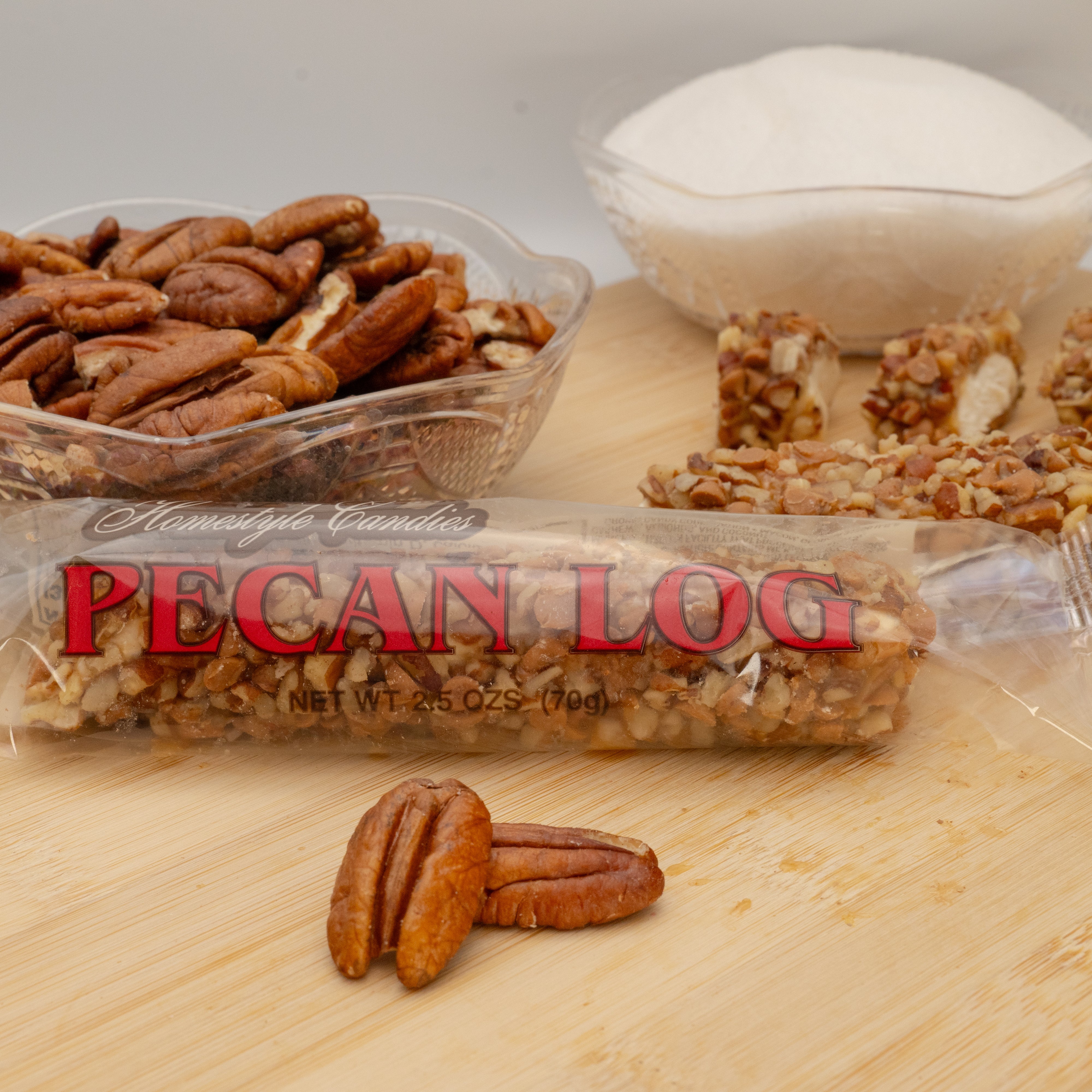 Nut Logs | Pecan, Peanut & Almond Logs Since 1917 – Homestyle Candies